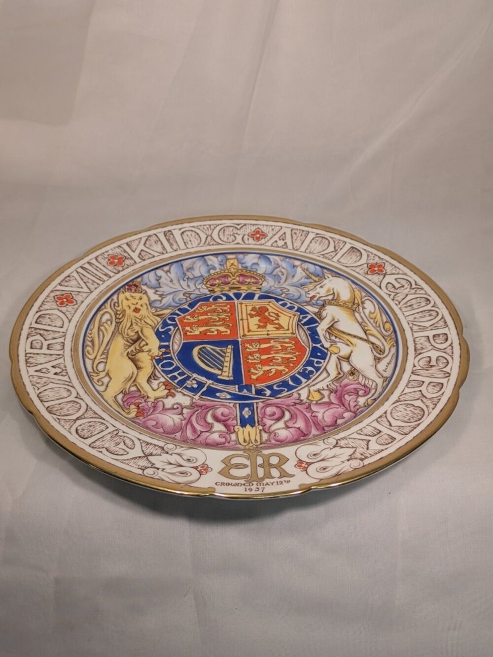 Vintage Paragon Edward VIII Coronation Plate 1936 Royal Coat of Arms Bone China - Picture 4 of 11